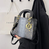 Metal Letter Shoulder Messenger Bag for Women