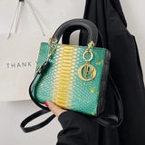 Metal Letter Shoulder Messenger Bag for Women