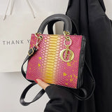 Metal Letter Shoulder Messenger Bag for Women