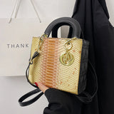 Metal Letter Shoulder Messenger Bag for Women