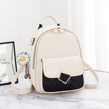 Small Backpack Women Casual PU Leather Female Bagpack