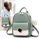 Small Backpack Women Casual PU Leather Female Bagpack