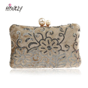 Beaded Evening Bag Diamond Sequined Clutch HandBag