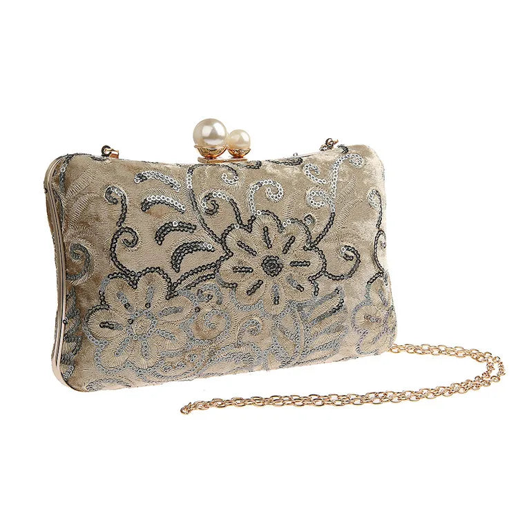 Beaded Evening Bag Diamond Sequined Clutch HandBag