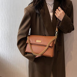 Casual Women Pu Leather Shoulder Bags Chain Big Pockets High Capacity Crossbody