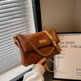 Casual Women Pu Leather Shoulder Bags Chain Big Pockets High Capacity Crossbody