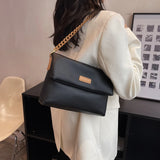 Casual Women Pu Leather Shoulder Bags Chain Big Pockets High Capacity Crossbody