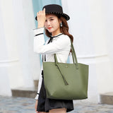Women's PU Leather Tassel Pouch Large Capacity Tote Handbag