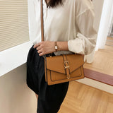 Solid PU Leather Shoulder Bags for Women