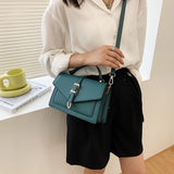 Solid PU Leather Shoulder Bags for Women
