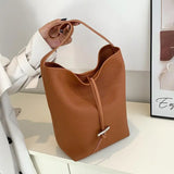 Retro Bucket Bag Soft Surface Large Capacity Bag
