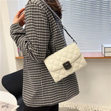 Lattice Shoulder Bag Small Square Bag Purses Handbag