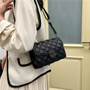Lattice Shoulder Bag Small Square Bag Purses Handbag