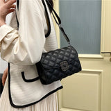 Lattice Shoulder Bag Small Square Bag Purses Handbag