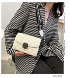 Lattice Shoulder Bag Small Square Bag Purses Handbag