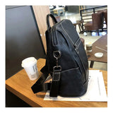 Leather Women Backpack School Bag Zipper Large Capacity Travel Bag Y42