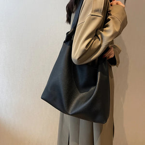 Soft PU Leather Shoulder Bag High Capacity Tote Handbag