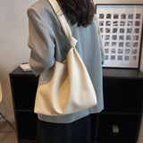 Soft PU Leather Shoulder Bag High Capacity Tote Handbag