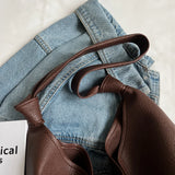 Soft PU Leather Shoulder Bag High Capacity Tote Handbag