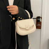 Niche Ladies Saddle Bag Women's PU Handbag Adult Girls Shoulder Bag