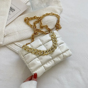 PU Leather Chain Shoulder Bag Ladies Rhombus Handbags Texture