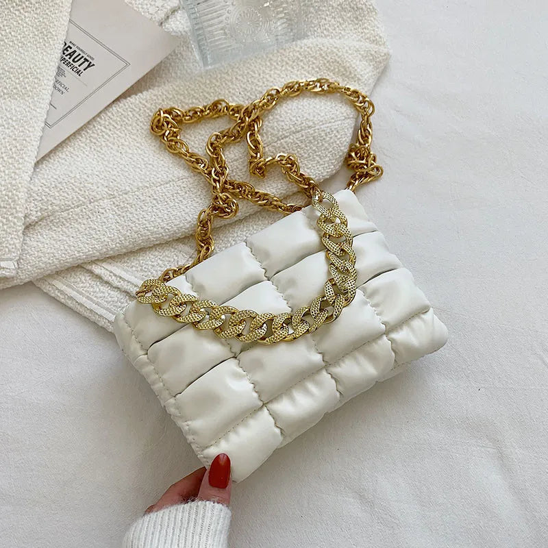 PU Leather Chain Shoulder Bag Ladies Rhombus Handbags Texture