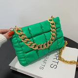 PU Leather Chain Shoulder Bag Ladies Rhombus Handbags Texture