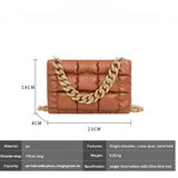 PU Leather Chain Shoulder Bag Ladies Rhombus Handbags Texture
