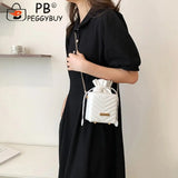 PU Leather Chain Shoulder Crossbody Bucket Bag Handbag