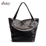 Rivet Women Pu Leather HandBags Larger Capacity Famous Shoulder Bag