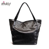 Rivet Women Pu Leather HandBags Larger Capacity Famous Shoulder Bag