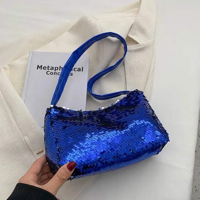 Glitter Underarm Bags for Women Handbags Small Top-Handle Bags
