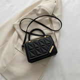 Plaid Leather Shoulder Bag for Women
