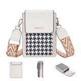 Small Crossbody Bags Women PU Leather Messenger Bag Wide Shoulder Strap