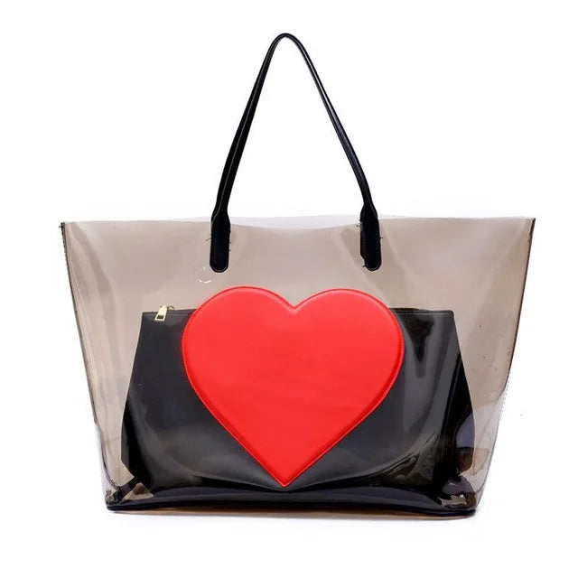 Summer Beach Bag Clear Transparent Bags Women Shoulder Bags Large Capacity