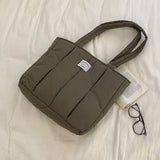 High-capacity Student Tote Handbag Solid Top-handle Shoulder Bag