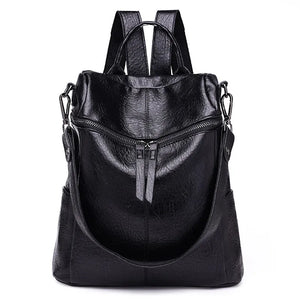 Women's PU Leather Backpack for Teenage Girls School Shoulder Bag