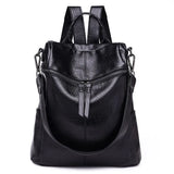 Women's PU Leather Backpack for Teenage Girls School Shoulder Bag