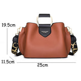 Vintage Letter Bucket Bag High Retro Crossbody Tote Handbag