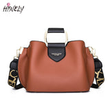 Vintage Letter Bucket Bag High Retro Crossbody Tote Handbag