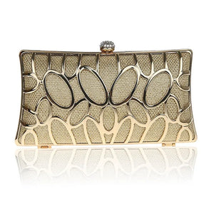 Metal Patchwork Shinning Shoulder Bags Ladies Print Clutch