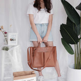 Women Pu Leather Handbags Laptop Bag Famous Shoulder Bag Casual Big Tote