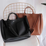 Women Pu Leather Handbags Laptop Bag Famous Shoulder Bag Casual Big Tote