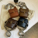 Women's Crossbody Canvas Shoulder Bag with Pu Strap