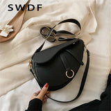 Women's Pu Saddle Bag Diagonal Handbags