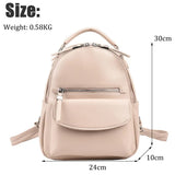 Leather School Travel Backpack for Women