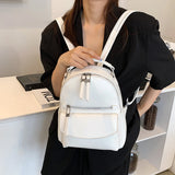 Leather School Travel Backpack for Women