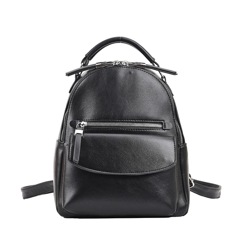 Leather School Travel Backpack for Women