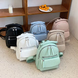 Leather School Travel Backpack for Women