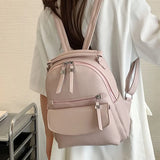 Leather School Travel Backpack for Women